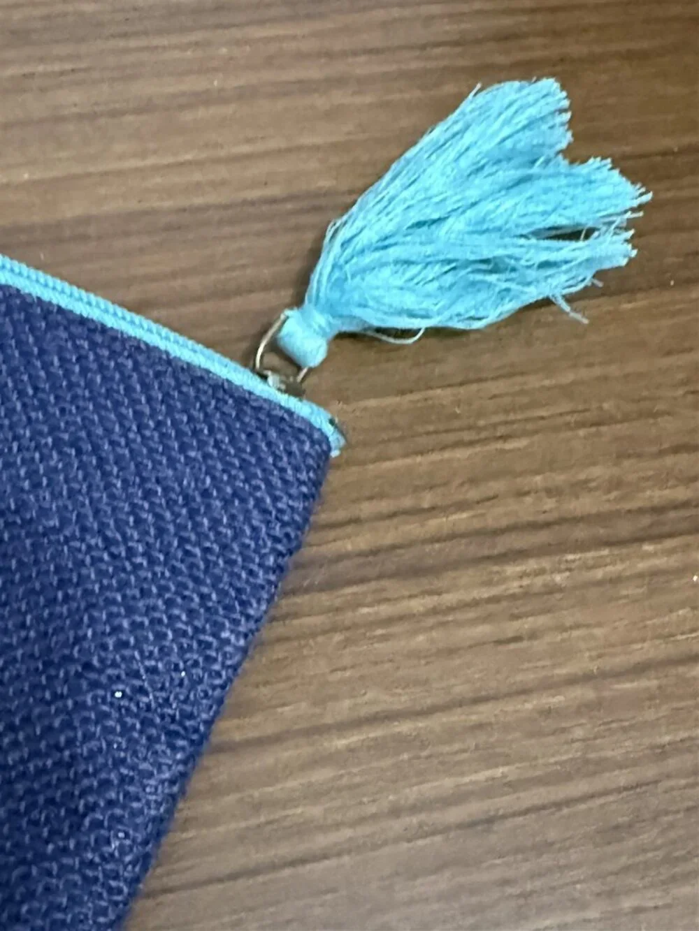 Mudpie Large Pouch Blue Seashell Embellished 100% Jute Travel Essentials Boho